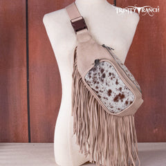 TR165-194A  Trinity Ranch Genuine Hair-On Cowhide Fringe Belt Bag