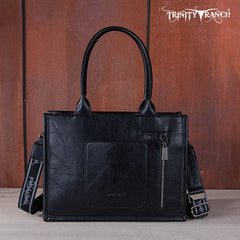 TR170G-8119S   Trinity Ranch Hair On Cowhide Concealed Carry Tote/Crossbody - Black