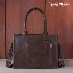 TR170G-8119S  Trinity Ranch Hair On Cowhide Concealed Carry Tote/Crossbody - Coffee