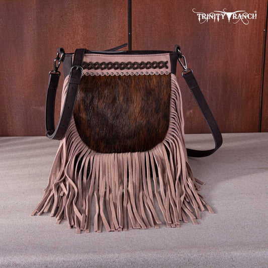 Trinity Ranch Hair-On Cowhide Fringe Crossbody Bag