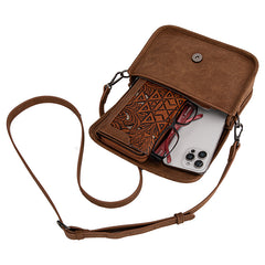 Trinity Ranch Floral Aztec Tooled Crossbody