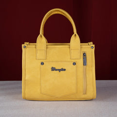 Wrangler Croc Print Concealed Carry Tote/Crossbody - Mustard