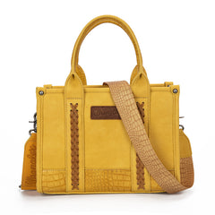 Wrangler Croc Print Concealed Carry Tote/Crossbody - Mustard