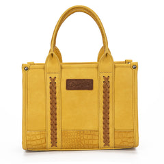 Wrangler Croc Print Concealed Carry Tote/Crossbody - Mustard