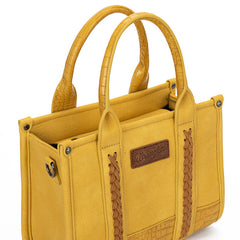 Wrangler Croc Print Concealed Carry Tote/Crossbody - Mustard