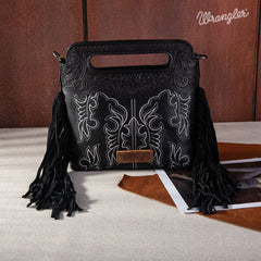 Wrangler Tooled Fringe Crossbody Bag