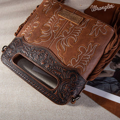 Wrangler Tooled Fringe Crossbody Bag