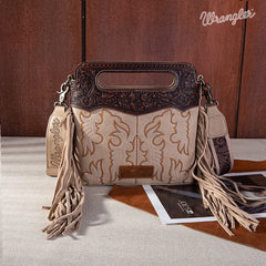 Wrangler Tooled Fringe Crossbody Bag