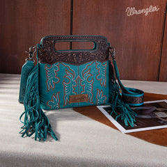 Wrangler Tooled Fringe Crossbody Bag