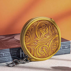 Wrangler Floral Tooled Circular Coin Pouch Bag Charm