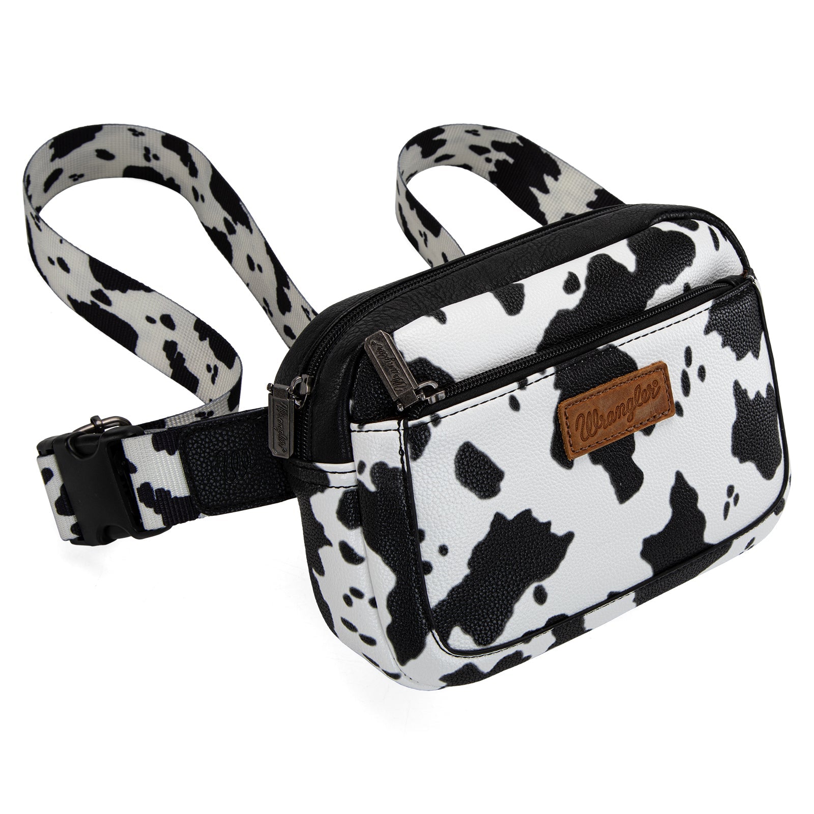 WG133-195 Wrangler Cow Print Belt-Bag - Black – Cowgirl Wear