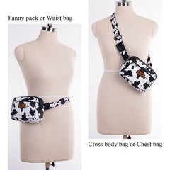 WG133-195  Wrangler Cow  Print Belt-Bag  - Black