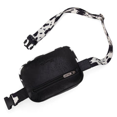 WG133-195  Wrangler Cow  Print Belt-Bag  - Black