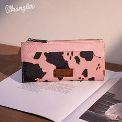 WG133-212 Wrangler Cow Print Bi-Fold Wallet - Pink