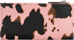 WG133-212 Wrangler Cow Print Bi-Fold Wallet - Pink