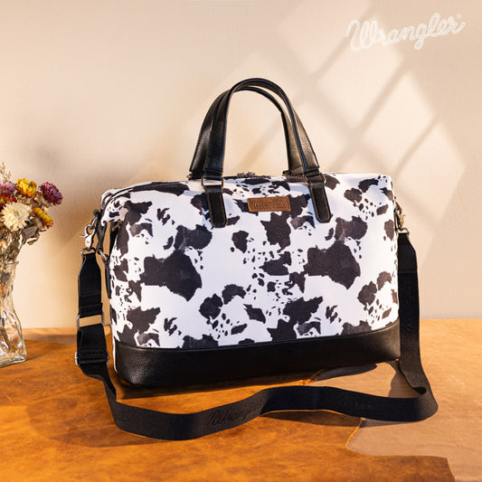 Wrangler Cow Print Trolley Sleeve Weekender Bag