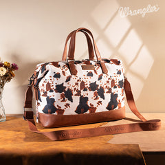 Wrangler Cow Print Trolley Sleeve Weekender Bag