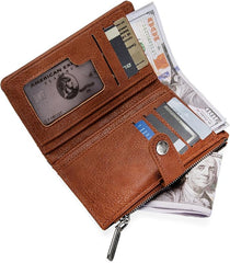 WG133-W002 Wrangler Cow Print Bi-Fold Wallet - Brown