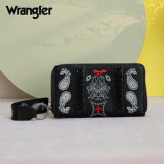 WG134-W006  Wrangler Bandana Paisley Print Wallet -Black