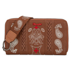 WG134-W006  Wrangler Bandana Paisley Print Wallet Brown