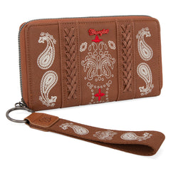 WG134-W006  Wrangler Bandana Paisley Print Wallet Brown