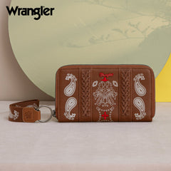 WG134-W006  Wrangler Bandana Paisley Print Wallet Brown