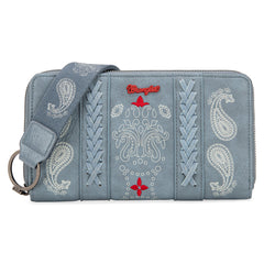 WG134-W006  Wrangler Bandana Paisley Print Wallet -Jean