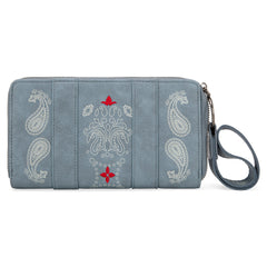 WG134-W006  Wrangler Bandana Paisley Print Wallet -Jean