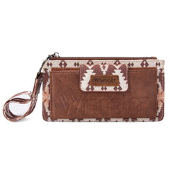 WG139-W013 Wrangler Aztec Print Bi-Fold Wallet Wristlet