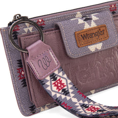 WG139-W013 Wrangler Aztec Print Bi-Fold Wallet Wristlet