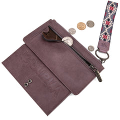 WG139-W013 Wrangler Aztec Print Bi-Fold Wallet Wristlet