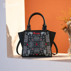 WG134-8012  Wrangler Paisley Mini Satchel/Crossbody - Black (ONLINE ORDER ONLY)