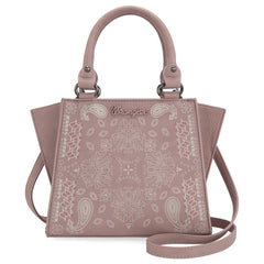 WG134-8012  Wrangler Paisley Mini Satchel/Crossbody -Pink (ONLINE ORDER ONLY)