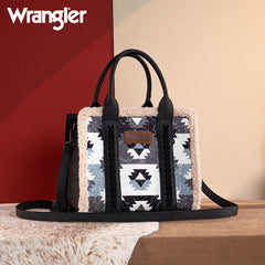 Wrangler Southwestern Sherpa Trim Crossbody Purse