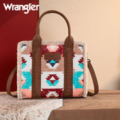 Wrangler Southwestern Sherpa Trim Crossbody Purse