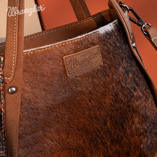 Wrangler Genuine Hair-On Cowhide Tote Bag