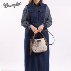 Wrangler Genuine Hair-On Cowhide Tote Bag