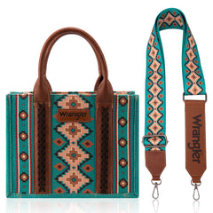 Wrangler Aztec Southwestern Pattern Dual Sided Print Canvas Tote/Crossbody Bag Collection - Cowgirl Wear