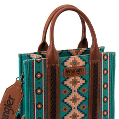 Wrangler Aztec Southwestern Pattern Dual Sided Print Canvas Tote/Crossbody Bag Collection - Cowgirl Wear