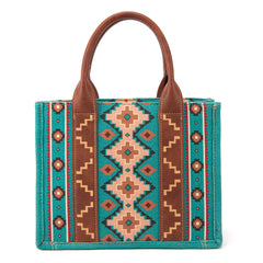 Wrangler Aztec Southwestern Pattern Dual Sided Print Canvas Tote/Crossbody Bag Collection - Cowgirl Wear