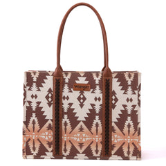 Wrangler Aztec Southwestern Pattern Dual Sided Print Canvas Tote/Crossbody Bag Collection - Cowgirl Wear