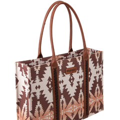 Wrangler Aztec Southwestern Pattern Dual Sided Print Canvas Tote/Crossbody Bag Collection - Cowgirl Wear