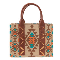 Wrangler Aztec Southwestern Pattern Dual Sided Print Canvas Tote/Crossbody Bag Collection - Cowgirl Wear