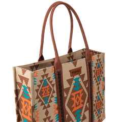 Wrangler Aztec Southwestern Pattern Dual Sided Print Canvas Tote/Crossbody Bag Collection - Cowgirl Wear