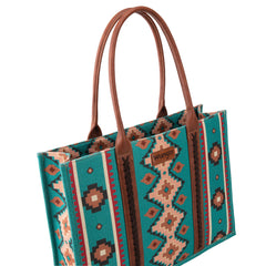 Wrangler Aztec Southwestern Pattern Dual Sided Print Canvas Tote/Crossbody Bag Collection - Cowgirl Wear