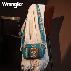 Wrangler Aztec Printed Crossbody Purse-Turquoise