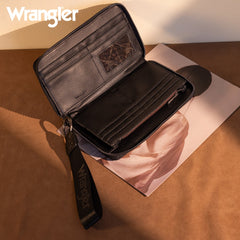 WG2208-W006  Wrangler Whipstitch Wallet/Wristlet - Black