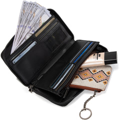 WG2208-W006  Wrangler Whipstitch Wallet/Wristlet - Black