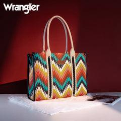 Wrangler Southwestern Pattern Dual Sided Print Concealed Carry -Tote/Crossbody