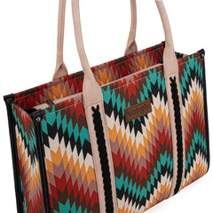 Wrangler Southwestern Pattern Dual Sided Print Concealed Carry Wide Tote